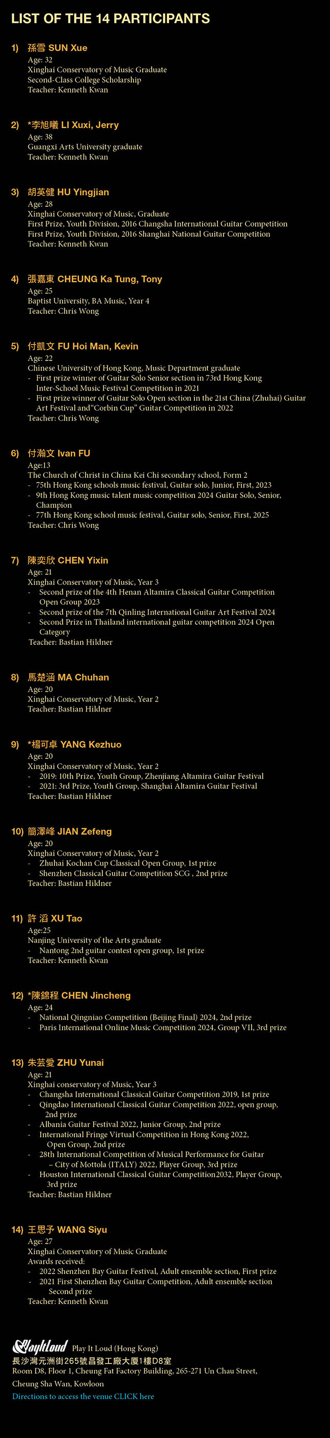 Participants and biographies