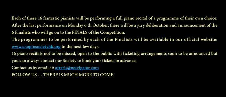 2025 Piano Competition Semi Finalists